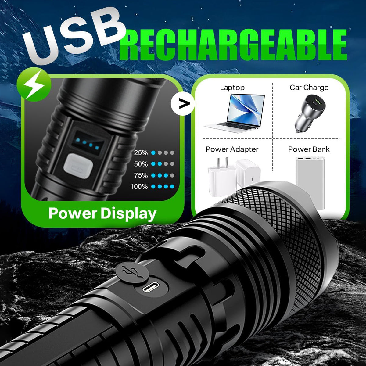 Super Bright Ultimate Survival Flashlight For All Emergency🔦